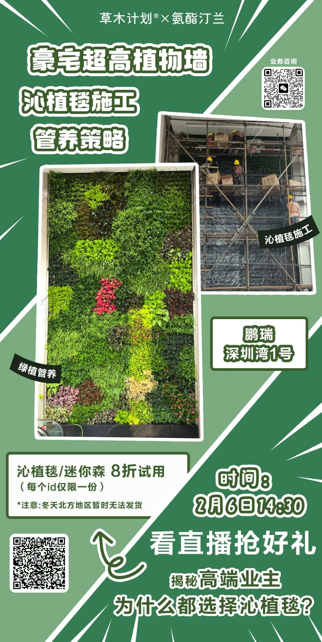 深圳别墅豪宅超高植物墙：10米室内垂直绿化的施工策略与技术解析